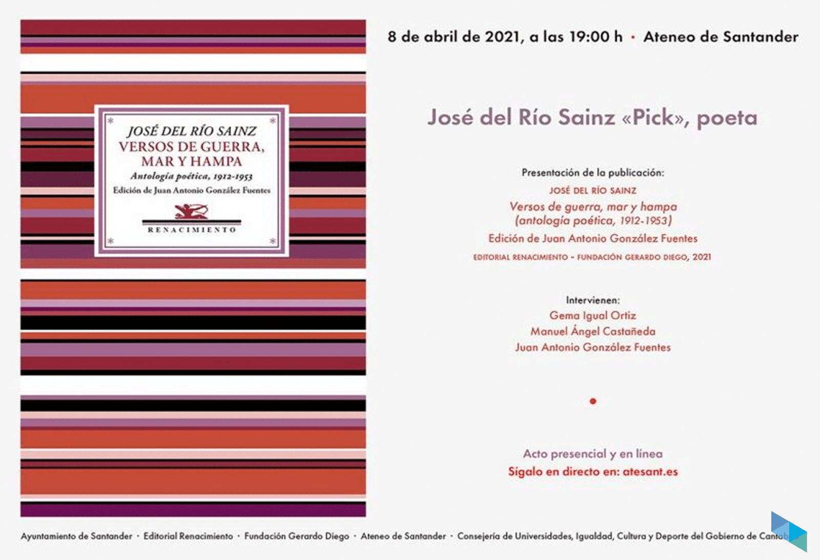 Presentación de la publicación "José del Río Sainz, Versos de guerra, mar y hampa"
