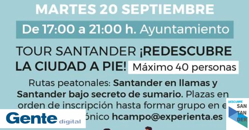 Noticias Santander Santander ofrece esta tarde las rutas ‘Redescubre la ciudad a pie’, junto a guías turísticos