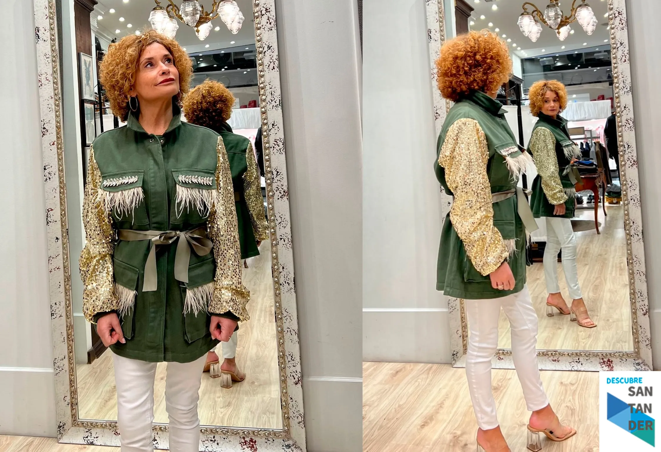 Sahariana verde con lentejuelas - Manière 1847 Sahariana verde con lentejuelas - Manière 1847