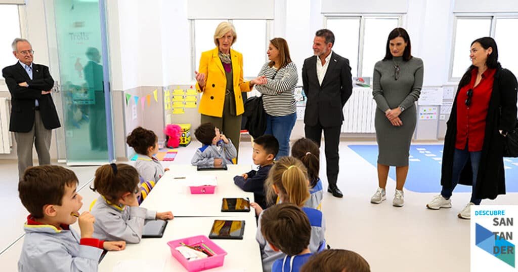 Noticias Santander Marina Lombó visita el colegio La Salle de Santander que cuenta con nuevos espacios para educación infantil