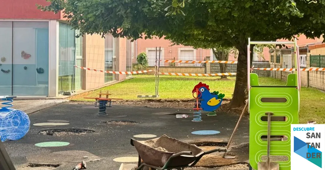 Arrancan las obras de renovación del parque infantil del Colegio Ramón y Cajal