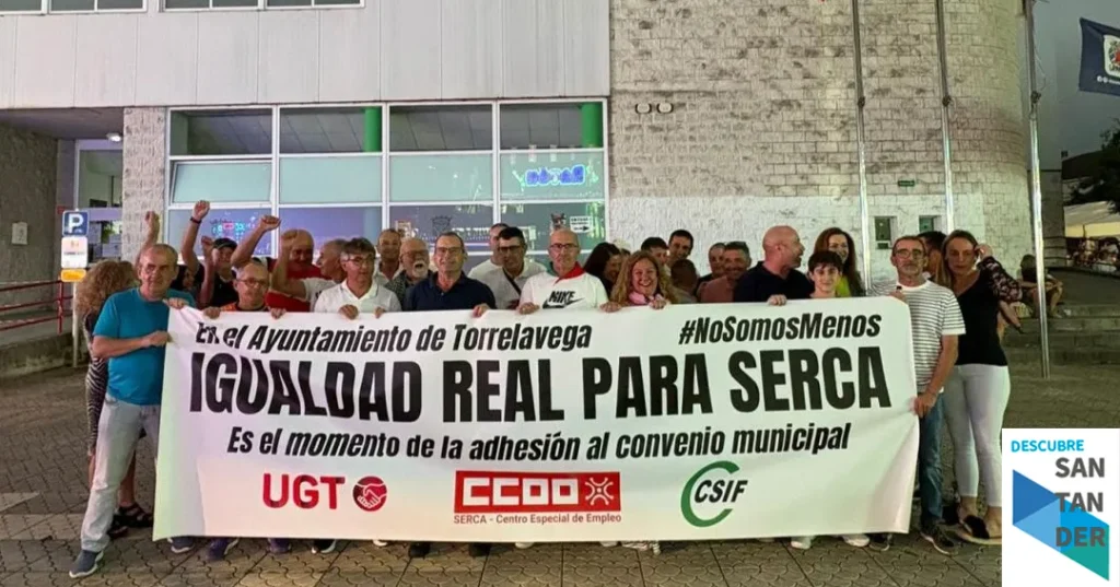 Noticias Torrelavega La plantilla del SERCA se moviliza en coincidencia con las fiestas de Torrelavega para avanzar en su adhesión al convenio municipal