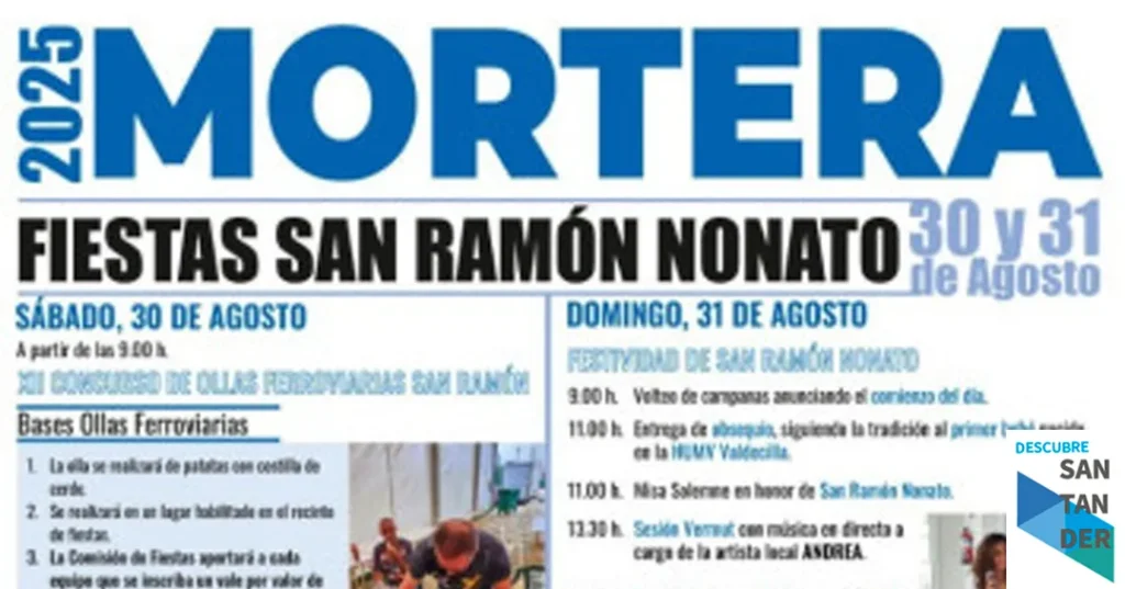 Programa fiestas Mortera de San Ramón Notato 2025