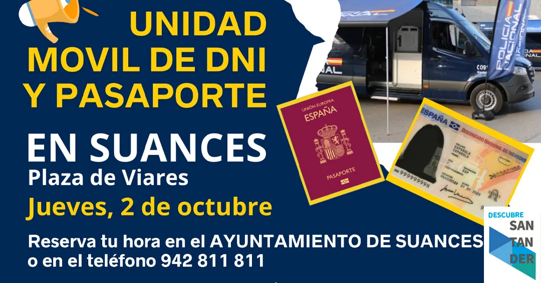 El servicio VIDOC de la Policía Nacional expedirá DNI y Pasaportes en Suances
