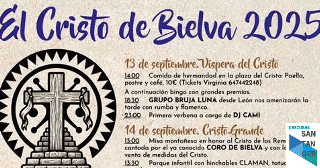 Programa completo fiesta El Cristo de Bielva 2025