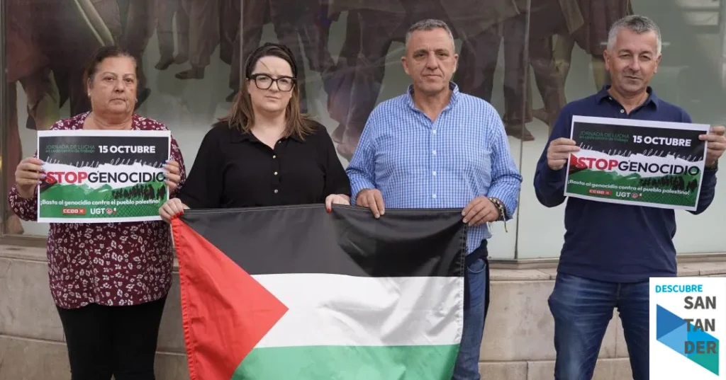 Noticias Santander CCOO y UGT de Cantabria registran la convocatoria de las movilizaciones por Palestina del 15 de octubre