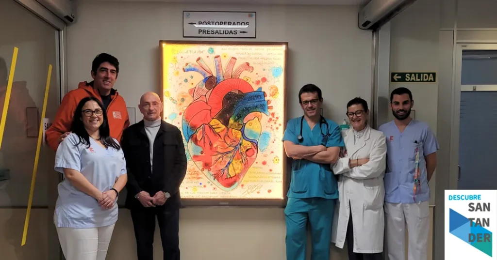 Noticias Santander Una vidriera artística inspirada en el corazón luce ya en la Unidad de Cardiología-Críticos del Hospital