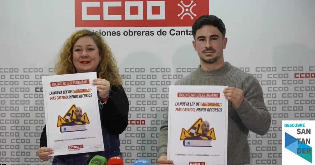 Noticias Cantabria CCOO tacha el Anteproyecto de Ley de Autoridad del profesorado de “fantasma jurídico” elaborado al margen de la comunidad educativa