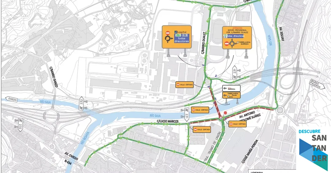 Corte de tráfico hasta el 15 de abril en Torrelavega